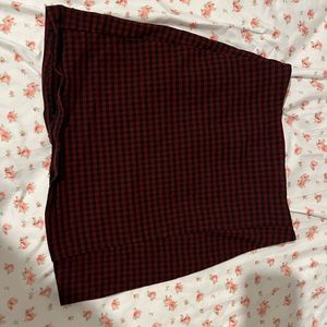 Red and black mini skirt